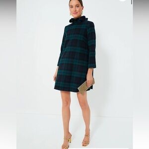 NEW Tuckernuck Blackwatch Daphne Dress Wool Blackwatch Swing Ruffle Collar XL